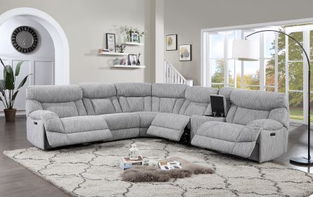 Park City - 5 Piece Sectional - Pearl Silver