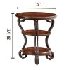 Traditional Style Brown Cherry 1pc SIDE TABLE Open Bottom Shelf Ornate Design Living Room Furniture