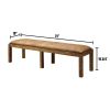 Rustic Elegance Brown Fabric Seat 1pc Bench Bold Sturdy Design Rustic Oak Solidwood Frame Dining Room Furniture