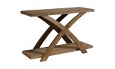 Transitional 1pc Sofa Table Occasional Tables Plank Style Top Antique Light Oak Open Bottom Shelf