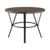 Brown Wood Finish Round Counter Height Table 1pc Black Metal Frame Rustic Style Dining Kitchen Furniture