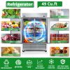 ORIKOOL 54" Commercial Refrigerator 49 Cu.ft with 2 Solid Door Reach-In Refrigerators Stainless Steel ETL Approved Upright Fridge Storage