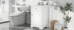 20" Bathroom Vanity with Sink, Bathroom Cabinet with Soft Closing Door, Storage Rack and Adjustable Shelve, White