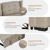 82.6" L-shape Sofa Bed Pull-out Sleeper Sofa with Wheels, USB Ports, Power Sockets for Living Room (SG001230AA), Khaki