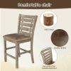 Set of 2 Dining Counter Height Chairs Modern Farmhouse Rustic Look Distressed Design Ladderback Solid Wood