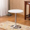 Adjustable Wood and Metal Bar Table in White