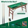 Folding Portable Billiards Table Game Set with Adjustable Foot Levelers