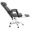 Massage Reclining Office Chair Gray Faux Leather