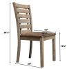 Set of 2 Dining Chairs Modern Farmhouse Rustic Look Distressed Design Ladderback Solid Wood