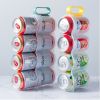 1pc Portable Can Organizer For Refrigerator Shelf Beer Can Holder Fridge Storage Sliding Rack Clear Plastic Storage Containers For Food