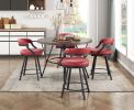 Brown Wood Finish Round Counter Height Table 1pc Black Metal Frame Rustic Style Dining Kitchen Furniture