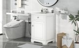 20" Bathroom Vanity with Sink, Bathroom Cabinet with Soft Closing Door, Storage Rack and Adjustable Shelve, White