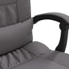 Massage Reclining Office Chair Gray Faux Leather