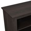 Modern Transitional Wood 70" Fireplace TV Stand for 80" TVs with 2 Shelves - Espresso