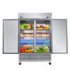 ORIKOOL 54" Commercial Refrigerator 49 Cu.ft with 2 Solid Door Reach-In Refrigerators Stainless Steel ETL Approved Upright Fridge Storage