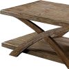 Transitional 3pc Table set Occasional Tables Living Room 1x Coffee Table And 2x End Tables Plank Style Top Antique Light Oak