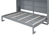 Queen Size Murphy Bed Wall Bed with Top Cabinets,Gray