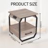 Nightstand with Charging Station,Bedroom Night Stands with USB Ports and Outlets,Bed Side Tables with Drawer,mesa de Noche para dormitorio