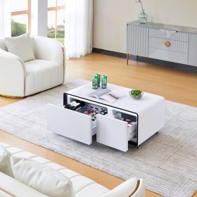 Smart Table Fridge, Multifunctional Coffee Table with Cooler and Frozen (Color: as Pic)