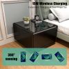 Smart Side Table with Built in Fridge, Wireless charging, Power socket and Human sensor light